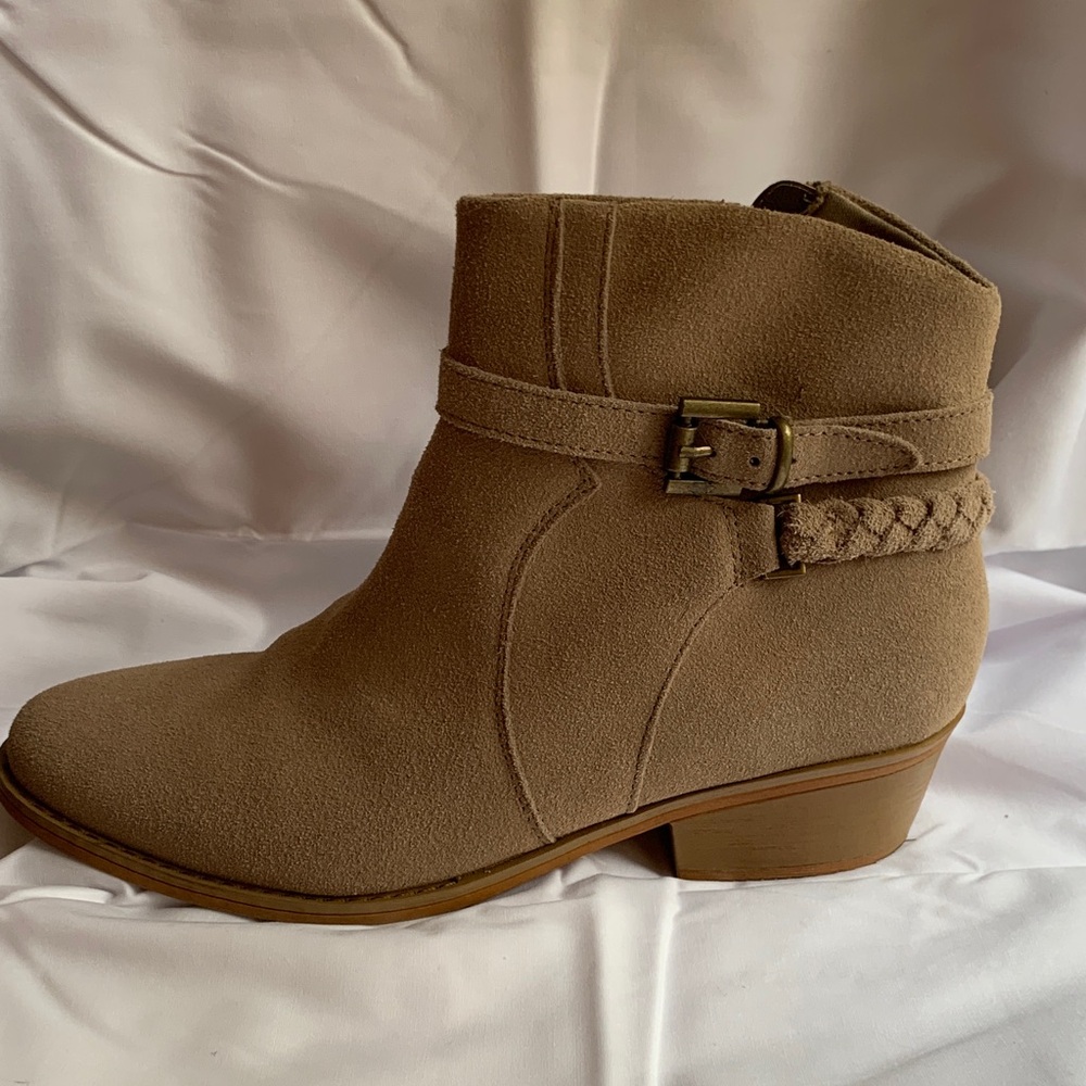 BareTraps Tan Ankle Booties with Braided Strap